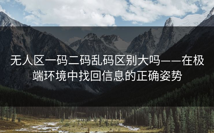 无人区一码二码乱码区别大吗——在极端环境中找回信息的正确姿势