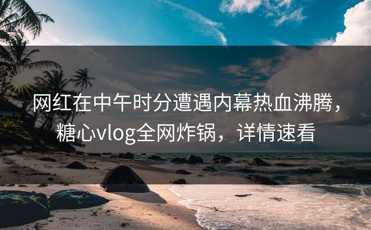 网红在中午时分遭遇内幕热血沸腾，糖心vlog全网炸锅，详情速看